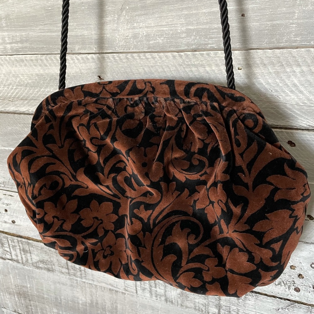Vintage Velvet Long Rope Strap Purse